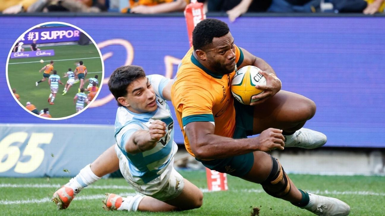 Was Forward pass? The Try of Australia against Los Pumas that had to review the TMO

