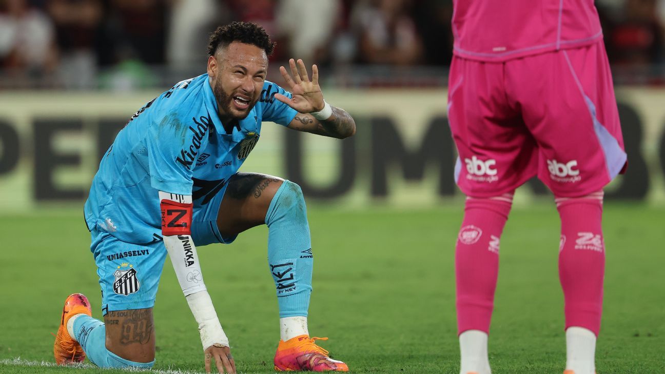 Neymar was furious at being substituted and Santos sinks into relegation