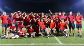The U-20 rugby team honors a teammate who has leukemia in each rehearsal