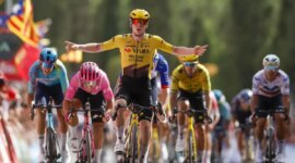 Two cyclists are sanctioned with yellow cards in La Vuelta for endangering another rider in the sprint of the fifth stage