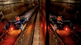 An Oracle Red Bull Racing Formula 1 makes history on the rails of the Madrid Metro