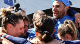 Italy breaks the bank and wins the mixed relay time trial at the World Cup, a notable performance by the Spanish team