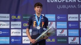 Aitor Martínez, silver medal in the junior event of the European cycling competitions