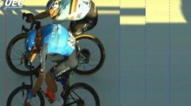 Ciccone explodes after losing the European Championship by 2.8 thousandths of a second in favor of Evenepoel after the photo finish