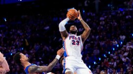 The NBA champions have a terrible start and LeBron James falls for the first time with the 76ers